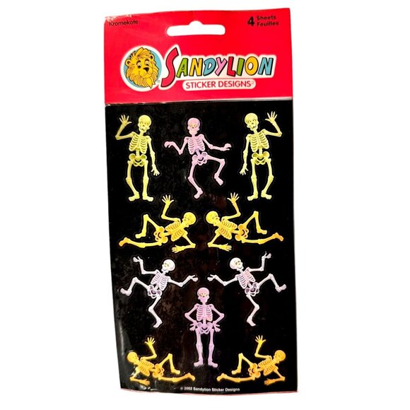Vintage Sandylion Skeleton Stickers Halloween New Sealed Rare Goth Scrap… - Picture 5 of 10